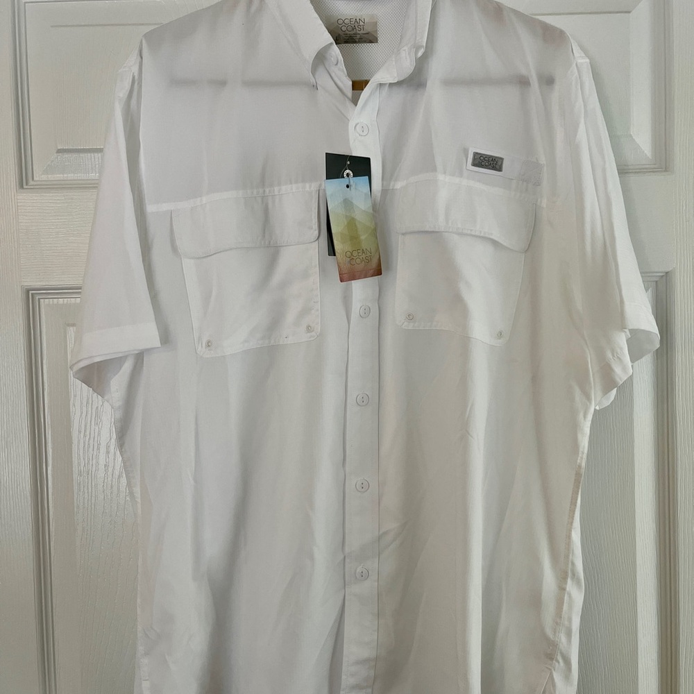 Ocean + Coast White Casual Short Sleeve Button Down Shirt for Men